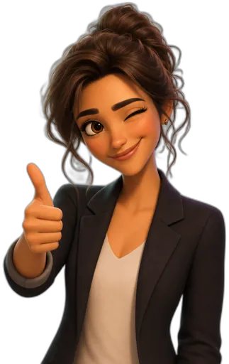 Margot giving a thumbs up